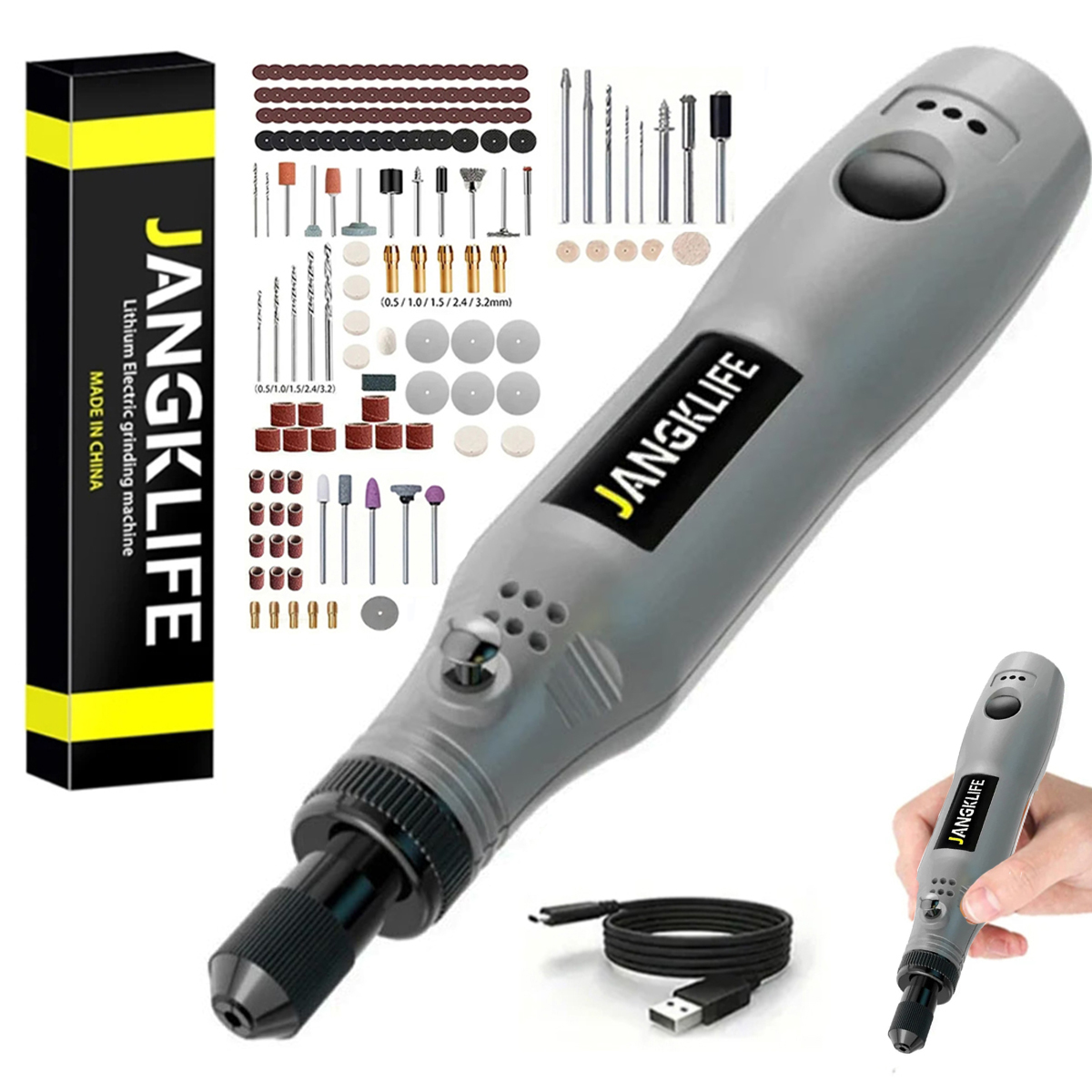 Power Tools Ingco - JANGKLIFE USB Cordless Rotary Tool Kit