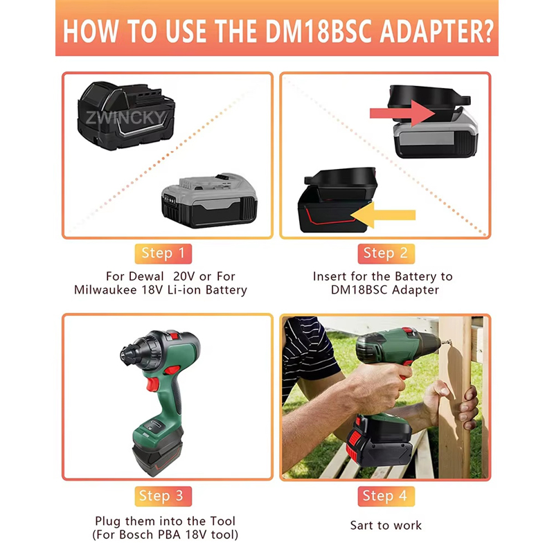 Battery Adapter For Bosch/Dewa - Power Tools Green Color ulasan dan harga