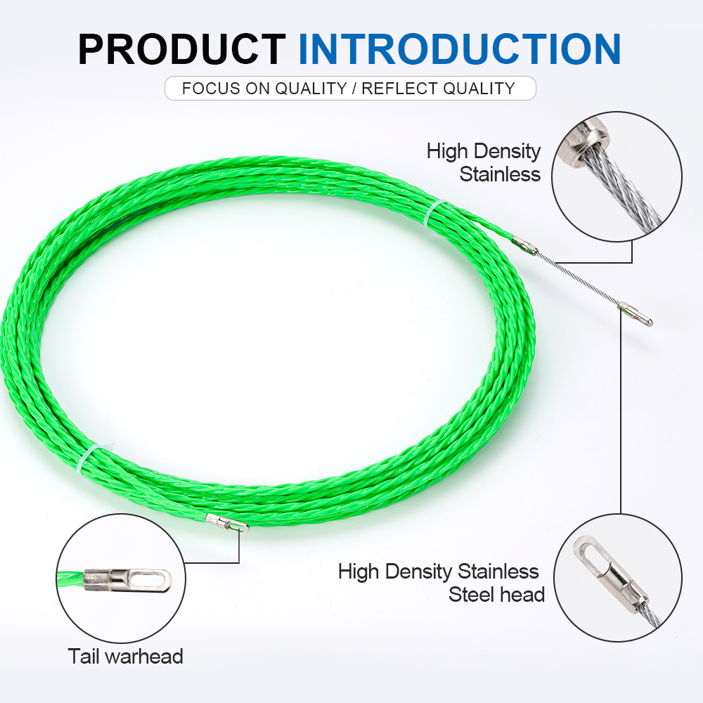 4MM Fiberglass Fish Tape Cable - Power Tools Green Color ulasan dan harga