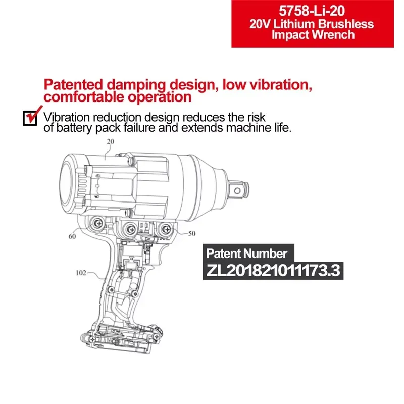 Devon 20V large torque three t - Power Tools Impact Wrench ulasan dan harga